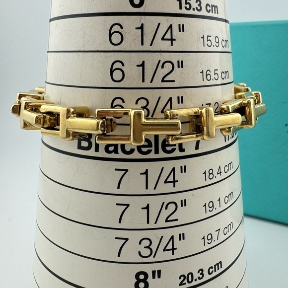 RARE Tiffany & Co. 18k Yellow Gold Wide T Link Bracelet 31g - Picture 3 of 8